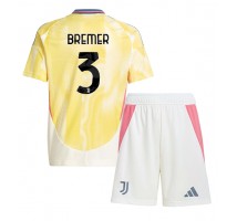 Juventus Gleison Bremer #3 Koszulka Wyjazdowa dzieci 2024-25 Krótki Rękaw (+ krótkie spodenki)